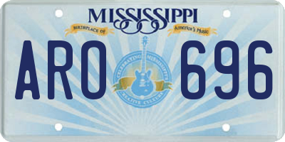 MS license plate ARO696