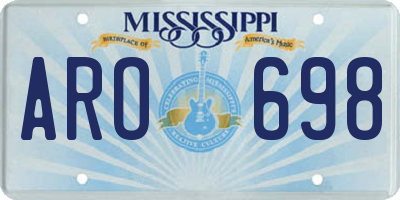 MS license plate ARO698