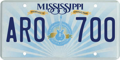 MS license plate ARO700