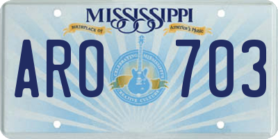 MS license plate ARO703