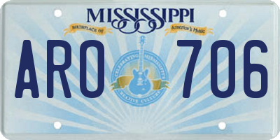 MS license plate ARO706