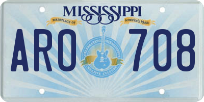 MS license plate ARO708