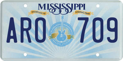 MS license plate ARO709