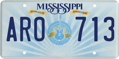 MS license plate ARO713
