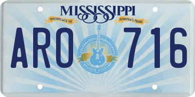 MS license plate ARO716