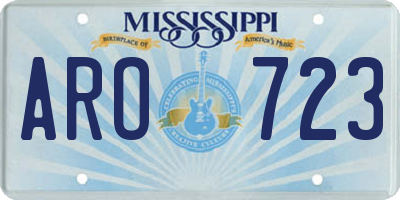 MS license plate ARO723