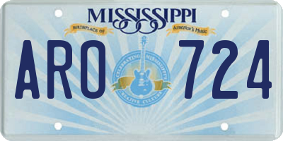 MS license plate ARO724