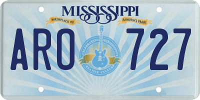 MS license plate ARO727