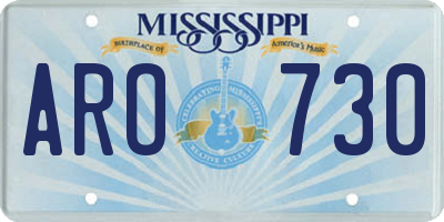 MS license plate ARO730