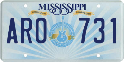 MS license plate ARO731