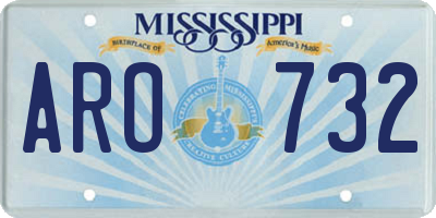 MS license plate ARO732