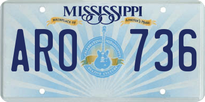 MS license plate ARO736