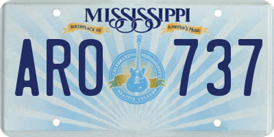MS license plate ARO737