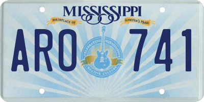 MS license plate ARO741
