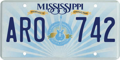 MS license plate ARO742