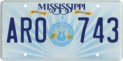 MS license plate ARO743