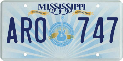 MS license plate ARO747