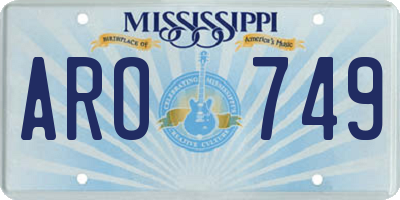 MS license plate ARO749