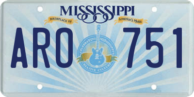 MS license plate ARO751