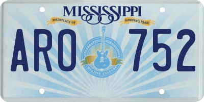 MS license plate ARO752