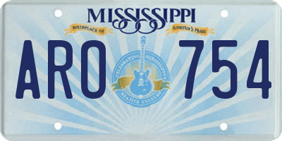 MS license plate ARO754