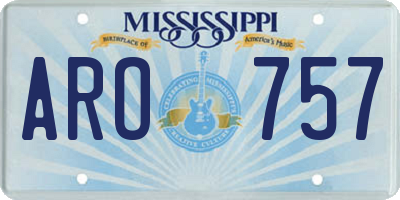 MS license plate ARO757