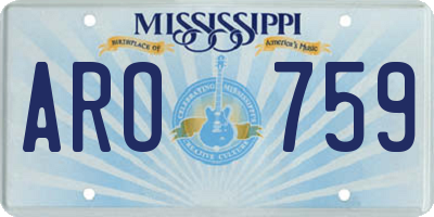 MS license plate ARO759