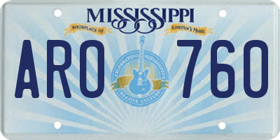 MS license plate ARO760