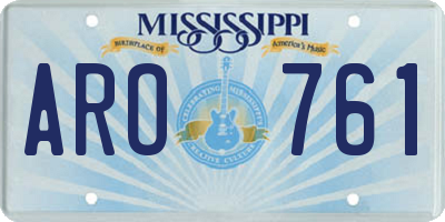 MS license plate ARO761