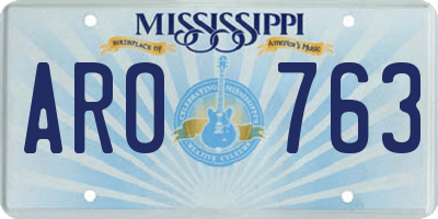 MS license plate ARO763