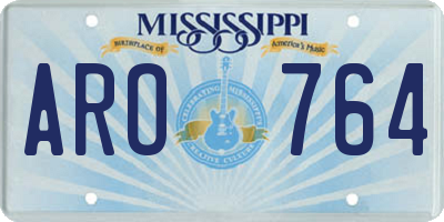 MS license plate ARO764