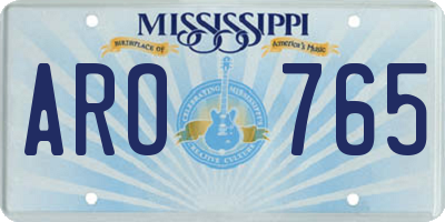 MS license plate ARO765