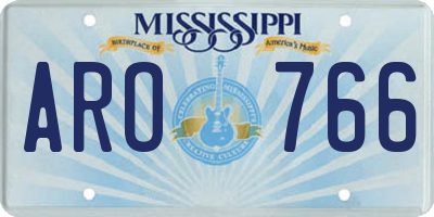 MS license plate ARO766