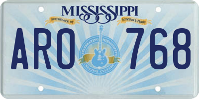 MS license plate ARO768