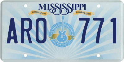 MS license plate ARO771