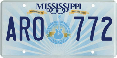 MS license plate ARO772