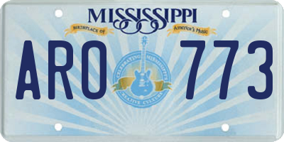 MS license plate ARO773