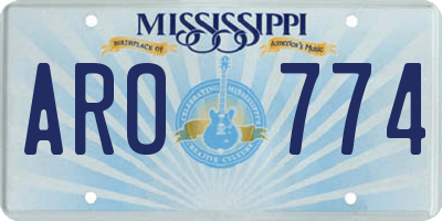 MS license plate ARO774