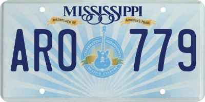 MS license plate ARO779