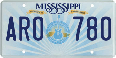 MS license plate ARO780