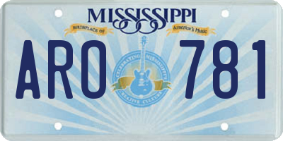 MS license plate ARO781