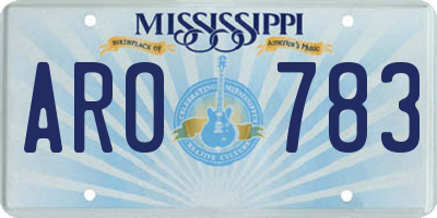 MS license plate ARO783