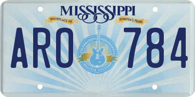 MS license plate ARO784
