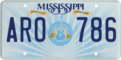 MS license plate ARO786
