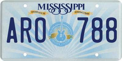 MS license plate ARO788