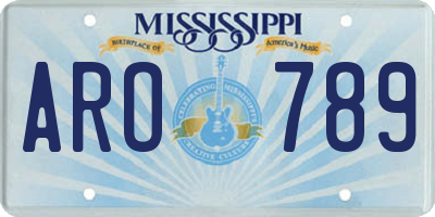 MS license plate ARO789