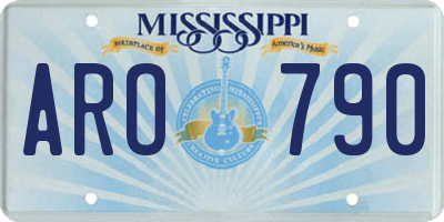 MS license plate ARO790