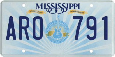 MS license plate ARO791