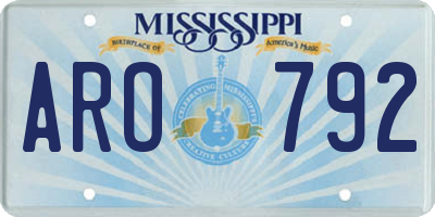 MS license plate ARO792