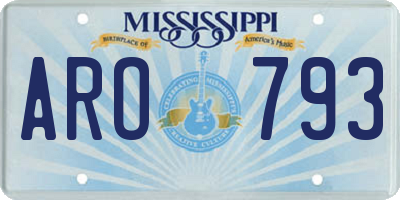 MS license plate ARO793